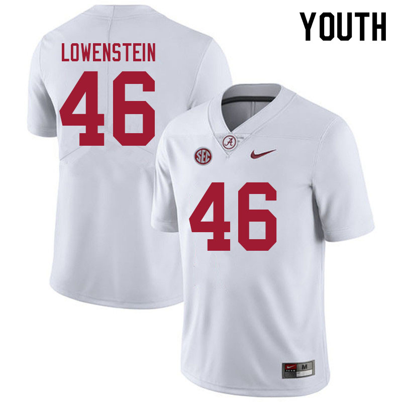 Youth #46 Julian Lowenstein Alabama Crimson Tide College Football Jerseys Sale-White